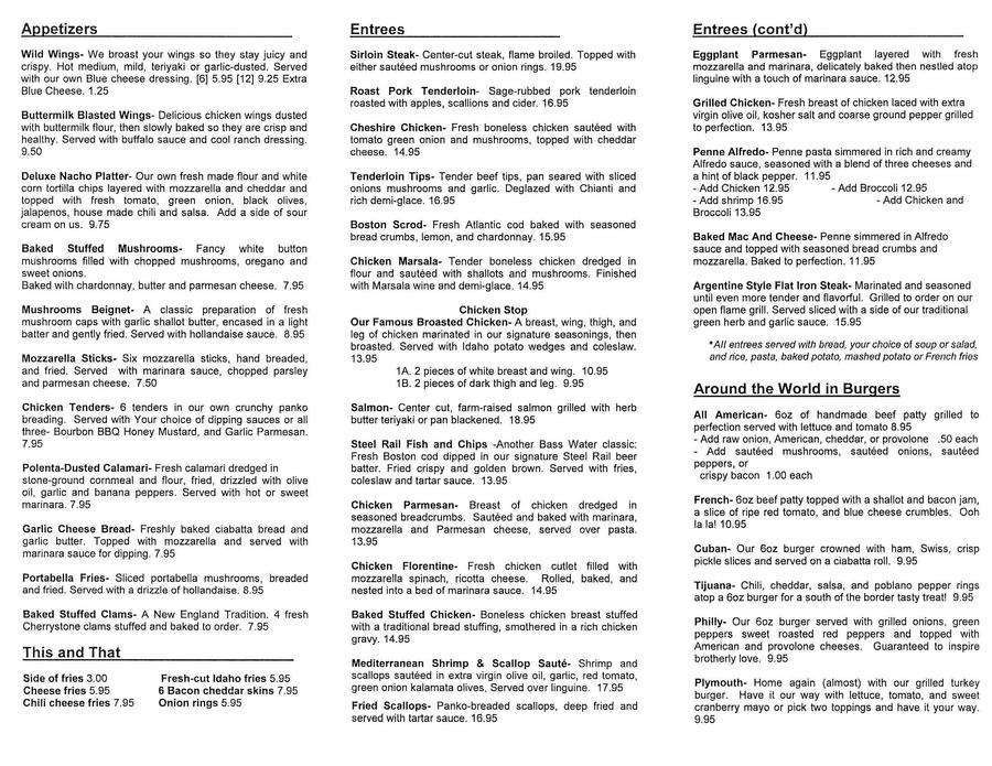 BerkshireMenus.com - Bass Water Grill