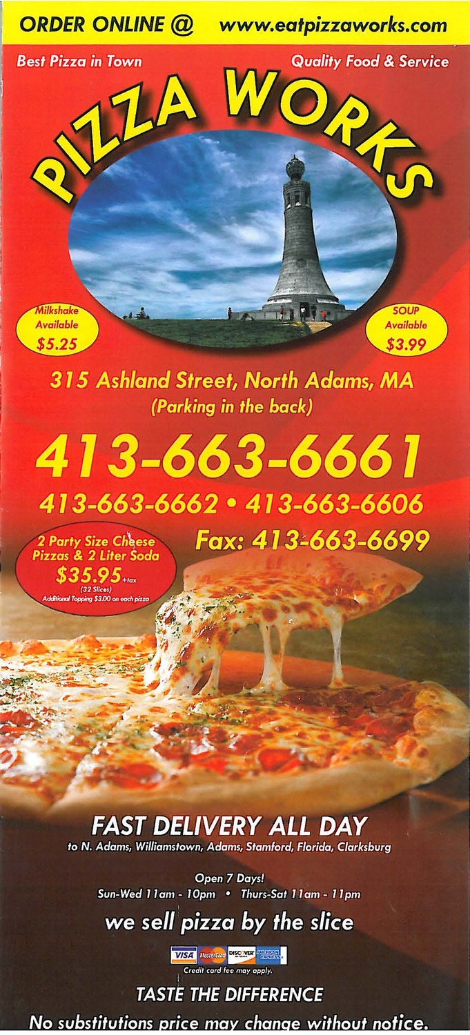 BerkshireMenus.com - Pizza Works