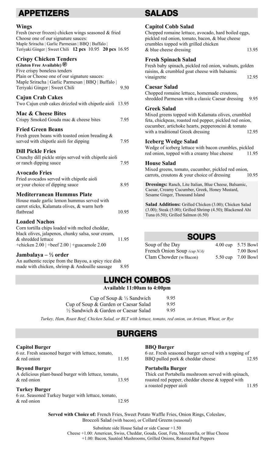 BerkshireMenus.com - Capitol Restaurant