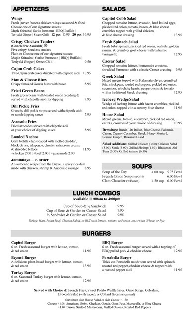 BerkshireMenus.com - Capitol Restaurant