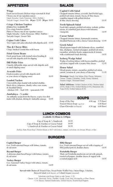 BerkshireMenus.com - Capitol Restaurant