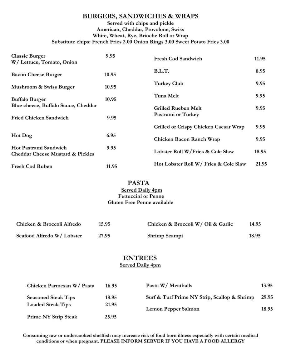 BerkshireMenus.com - Lakeside Bar & Grill