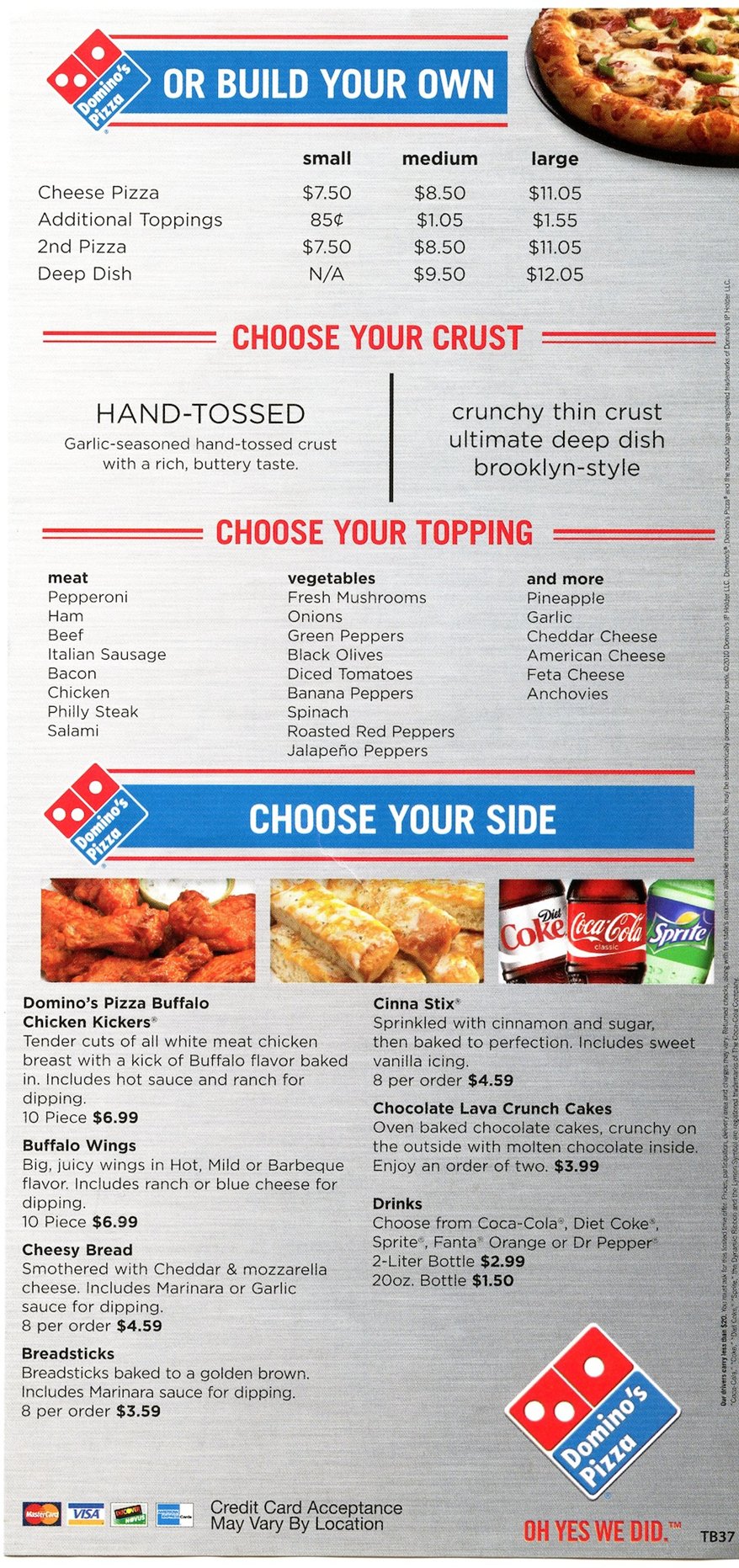 Dominos Pizza Menu With Prices Near Me